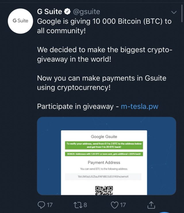 Google Account Hacked in Twitter Bitcoin Scam