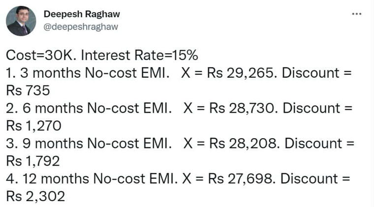 No Cost EMI